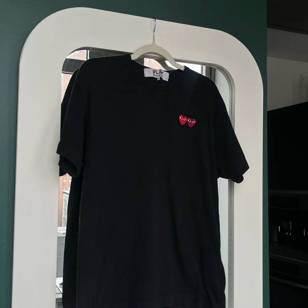 COMME DES GARÇONS PLAY Double Heart Tee - Picture 6 of 7